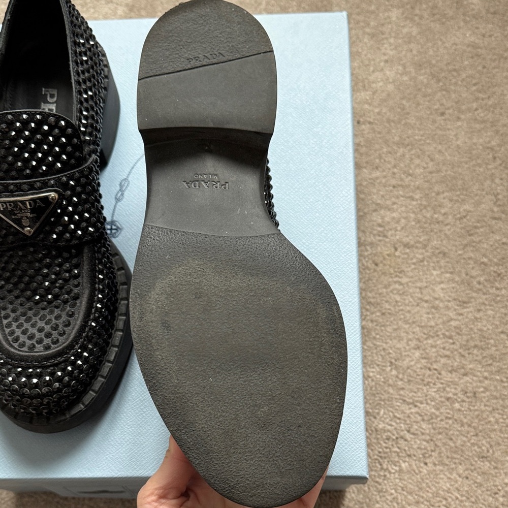 Prada black crystal loafers for women - Picture 3 of 6